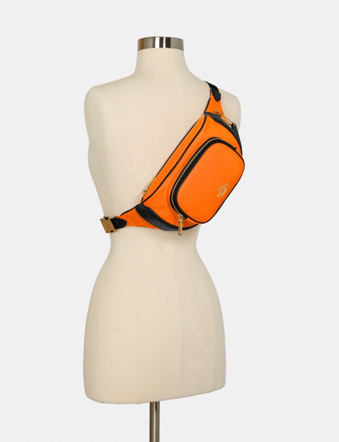 Womens Coach Court Neon Orange Belt Bag Fanny Pack