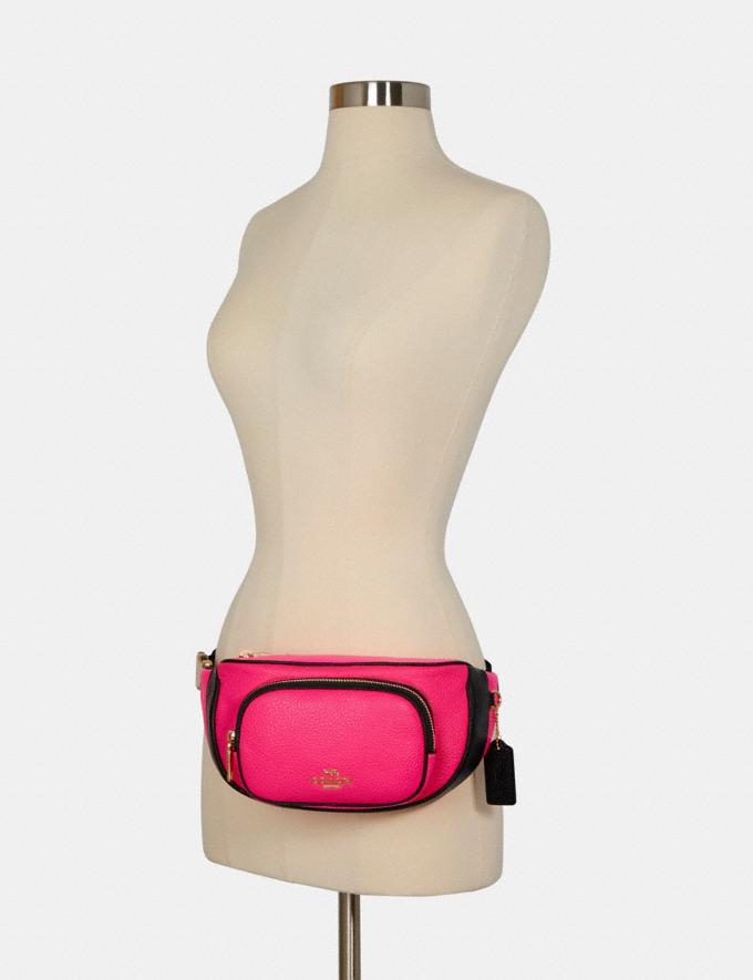 Womens Coach Neon Pink Court Belt Bag Fanny Pack