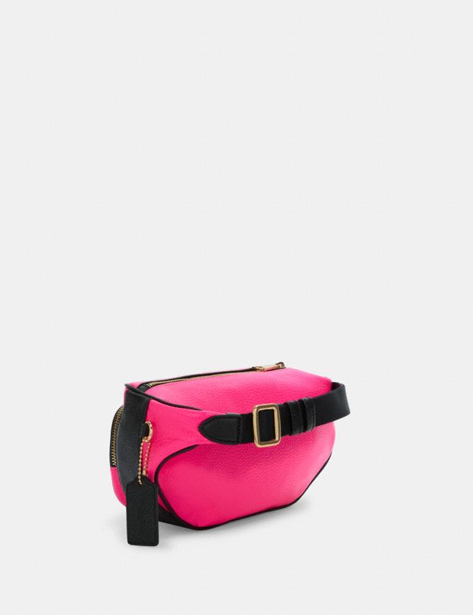 Womens Coach Neon Pink Court Belt Bag Fanny Pack