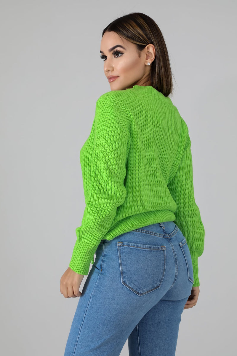 Neon knit corset sweater