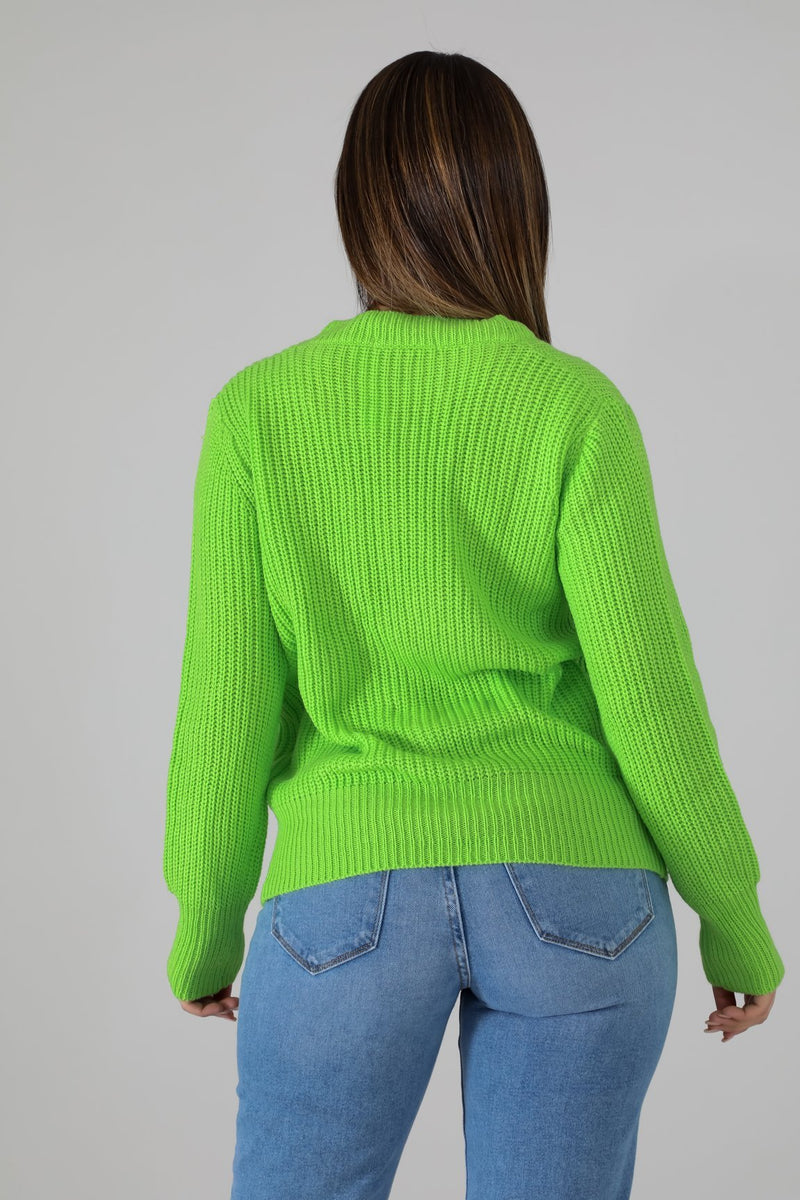 Neon knit corset sweater