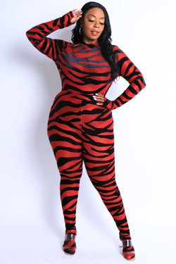 Plus Size Velvet Zebra Nylon Mesh Bodysuit Set